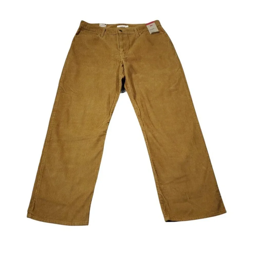 Levi's 94 Baggy Corduroy Brown Straight Leg Loose Pants Y2K 90s Size 33 x 31 - Picture 2 of 12